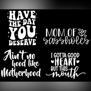 4 pack Funny Mom Vinyl Decals For Car Window